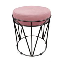Puff Multiuso Com Mesa 2 Em 1 Suede Rose Base Preto Puff Multiuso Com Mesa 2 Em 1 Suede Rose Base Preto