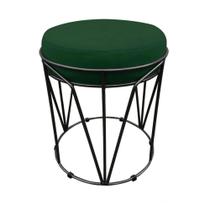 Puff Multiuso Com Mesa 2 Em 1 Suede Verde Base Preto