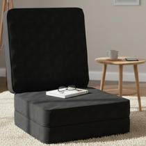 Puff Multiuso Solteiro 3 Em 1 Portátil Cor Preta Dobravél Colchonete Poltrona Pufe Sofisticado Vira Colchão Puff Multiuso Solteiro 3 Em 1 Portátil Cor Preta Dobravél Colchonete Poltrona Pufe Sofisticado Vira Colchão