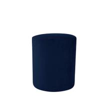 Puff Narciso Suede Quarto Apoio Lateral Retro Decorativo - Azul Marinho.