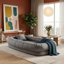 Puff Nina Cama Pet Humana Inflow Cinza Vem Na Caixa Compacto Confortável Para Família Sala Quarto Puff Nina Cama Pet Humana Inflow Cinza Vem Na Caixa Compacto Confortável Para Família Sala Quarto