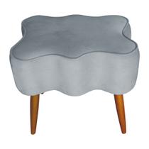 Puff Nuvem Decorativo Veludo Pés Palito Sala De Estar Recepção Quarto Decoração Pratikza