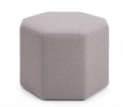Puff octagonal decorativo para sala e quarto cinza