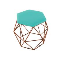 Puff Onix Suede Hexagonal Aramado Bronze