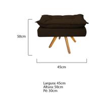 Puff Opala Base Giratória de Madeira Suede Marrom - KDAcanto Móveis Puff Opala Base Giratória de Madeira Suede Marrom - KDAcanto Móveis