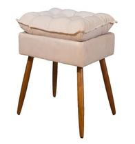 Puff Opala Bege Suede - JRC Móveis Puff Opala Bege Suede - JRC Móveis