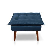 Puff Opala Decorativo Panqueta De Apoiar Os Pés Suede Azul Marinho Puff Opala Decorativo Panqueta De Apoiar Os Pés Suede Azul Marinho