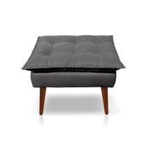 Puff Opala Decorativo Panqueta De Apoiar Os Pés Suede Cinza Escuro Puff Opala Decorativo Panqueta De Apoiar Os Pés Suede Cinza Escuro