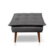 Puff Opala Decorativo Panqueta De Apoiar Os Pés Suede Cinza Escuro Puff Opala Decorativo Panqueta De Apoiar Os Pés Suede Cinza Escuro