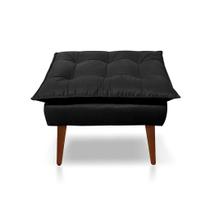 Puff Opala Decorativo Panqueta De Apoiar Os Pés Suede Preto Puff Opala Decorativo Panqueta De Apoiar Os Pés Suede Preto