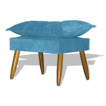 Puff Opala Decorativo Pés Palitos Quarto - Azul Turquesa Puff Opala Decorativo Pés Palitos Quarto - Azul Turquesa