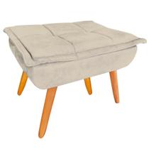 Puff Opala Decorativo Sala E Escritório Suede Bege Puff Opala Decorativo Sala E Escritório Suede Bege