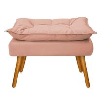 Puff Opala Palito Mel Quarto Decor Recepção Suede Rosê