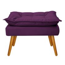 Puff Opala Palito Mel Suede Roxo - DAMAFFÊ MÓVEIS
