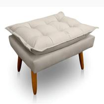 Puff Opala Retangular em Suede Bege para Sala e Quarto Puff Opala Retangular em Suede Bege para Sala e Quarto