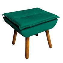 Puff Opala Veludo Verde Esmeralda Pés Palito Drossi Puff Opala Veludo Verde Esmeralda Pés Palito Drossi