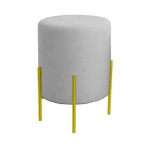 Puff Orgânico Boucle Thor Com Pés De Ferro Dourado - 7 Decor