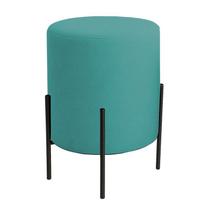 Puff Orgânico Boucle Thor Com Pés De Ferro Preto - 7 Decor