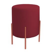 Puff Orgânico Boucle Thor Com Pés De Ferro Rosê - 7 Decor