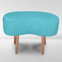 Puff Orgânico Curvo Decorativo Feijão Sala Luxo Tecido Suede