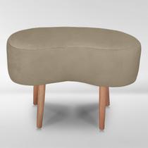 Puff Orgânico Curvo Decorativo Feijão Sala Luxo Tecido Suede