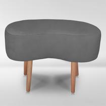 Puff Orgânico Curvo Decorativo Feijão Sala Luxo Tecido Suede