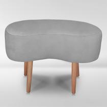 Puff Orgânico Curvo Decorativo Feijão Sala Luxo Tecido Suede