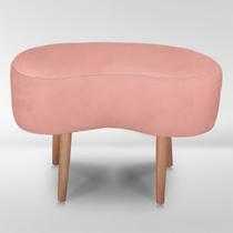 Puff Orgânico Curvo Decorativo Feijão Sala Luxo Tecido Suede
