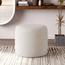 Puff Orgânico Ello Design Sofisticado em Tecido Bouclé Italiano Off White