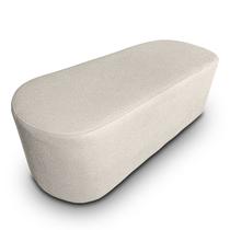 Puff Orgânico Oval Curvo Redondo Para Sala Confortável e Reforçado Bouclé Michael