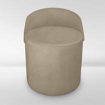 Puff Orgânico Redondo com Encosto Luxo Composé material sintético e Suede para Sala e Recepção