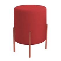 Puff Orgânico Veludo Thor Com Pés De Ferro Rosê - 7 Decor