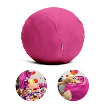 Puff Organizador Infantil para Bichos de Pelúcia Rosa Escuro Puff Organizador Infantil para Bichos de Pelúcia Rosa Escuro