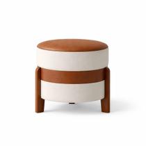 Puff orion decorativo para sala e quarto bege marrom