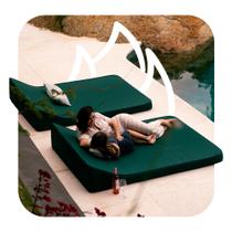Puff para área externa Duo Slim - Eco Flame Garden - Preto