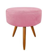 Puff Para Decoração Sala De Estar Redondo Rosê 50 Cm