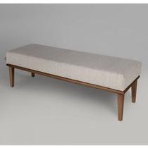Puff para Quarto 140cm Grazi Sofáni Bege/Imbuia Puff para Quarto 140cm Grazi Sofáni Bege/Imbuia
