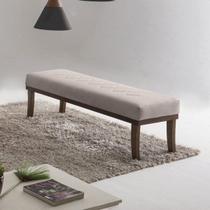 Puff para Quarto 140cm Linho Imbuia Theo Puff para Quarto 140cm Linho Imbuia Theo