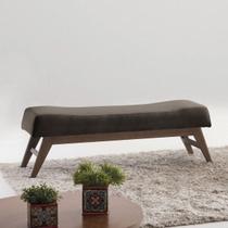 Puff para Quarto 140cm Veludo Imbuia Requadro Horus