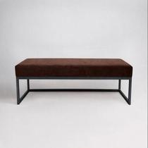 Puff para Quarto 140x40cm Veludo Ted Marrom/Preto Puff para Quarto 140x40cm Veludo Ted Marrom/Preto
