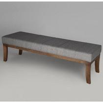 Puff para Quarto 160cm Linho Pés Imbuia Lúcia Puff para Quarto 160cm Linho Pés Imbuia Lúcia