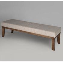 Puff para Quarto 160cm Linho Pés Imbuia Lúcia