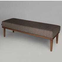 Puff para Quarto 160cm Veludo Pés Imbuia Grazi