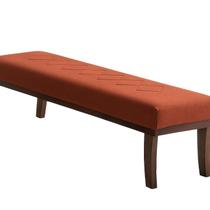 Puff para Sala de Estar 140cm Linho Theo Marrom Terracota/Imbuia