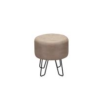 Puff para Sala de Estar 47x42cm Magda Bege Soft Fendi/Preto Puff para Sala de Estar 47x42cm Magda Bege Soft Fendi/Preto