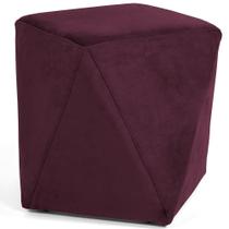 Puff Para Sala De Estar Ametista D02 Veludo Marsala C-278 Puff Para Sala De Estar Ametista D02 Veludo Marsala C-278