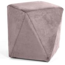 Puff Para Sala De Estar Ametista D02 Veludo Rosê C-305 Puff Para Sala De Estar Ametista D02 Veludo Rosê C-305