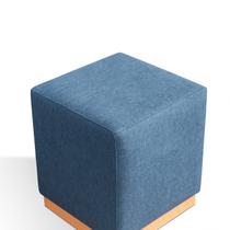 Puff para Sala de Estar Linho 47x50cm Leti Azul Puff para Sala de Estar Linho 47x50cm Leti Azul