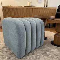 Puff para Sala de Estar Tube Boucle Azul