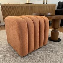 Puff para Sala de Estar Tube Boucle Marrom Terra